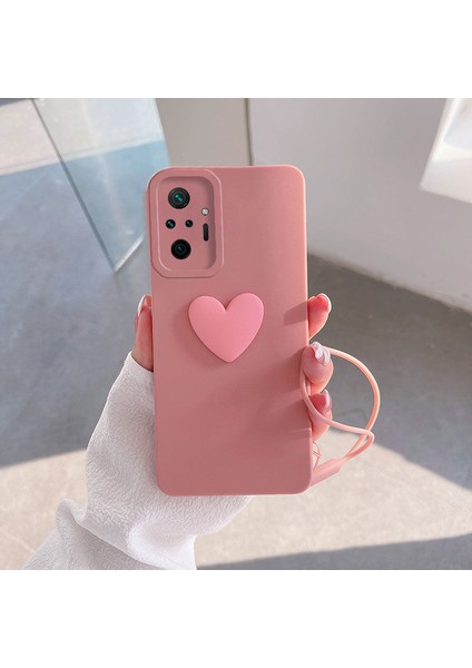 Xiaomi Redmi Note 10 Pro Max Kılıf Zebana Kalpli Love Kılıf Pembe