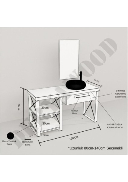 Larix Banyo Dolabı 40*100*76 Açık Ceviz