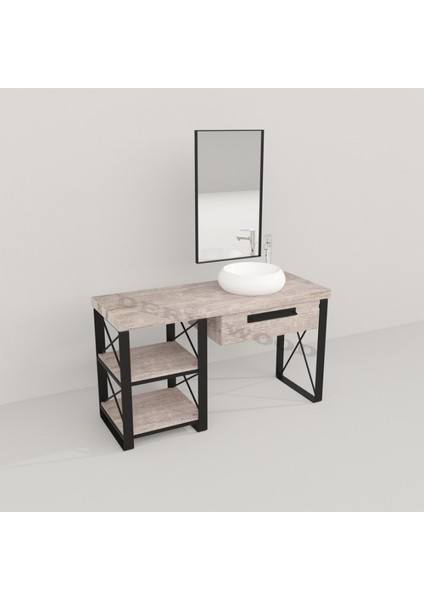 Larix Banyo Dolabı 40*110*76 Beyaz Eskitme