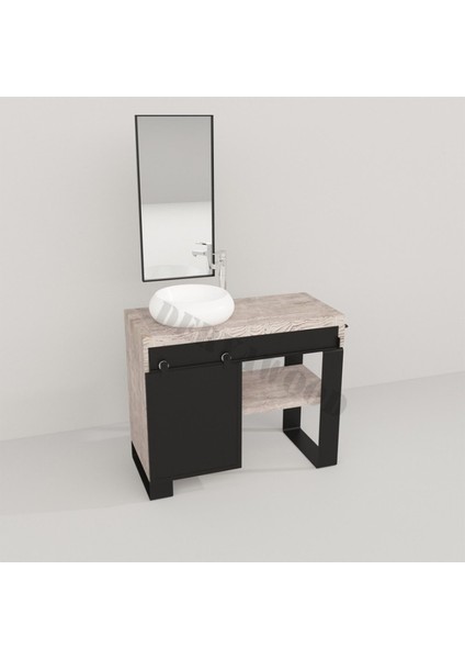 Ordo Ray Kapak Banyo Dolabı 40*140*76 Beyaz Eskitme