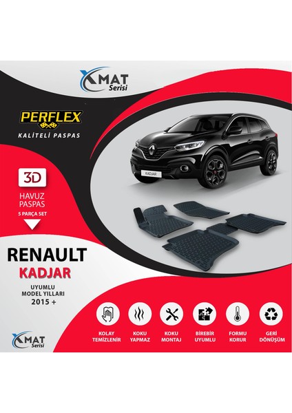 Paspas 3D Havuzlu X-Mat Kadjar 2015+