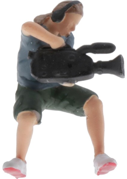 Mini 1:87 Boyalı Paparazzi Fotoğrafçısı Insanlar Bina Düzenini Erişim Koyu Gri Yarı Çömelme (Yurt Dışından) modelleri