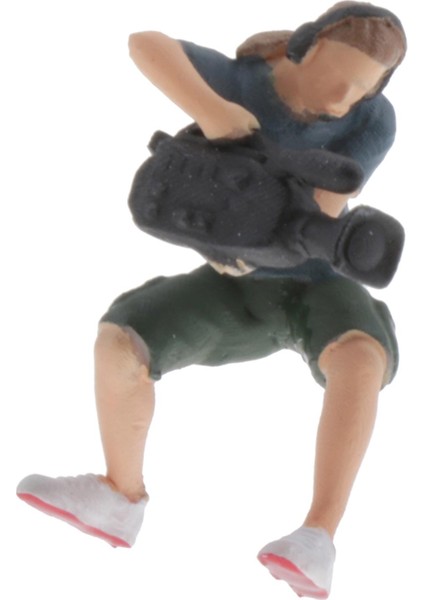 Mini 1:87 Boyalı Paparazzi Fotoğrafçısı Insanlar Bina Düzenini Erişim Koyu Gri Yarı Çömelme (Yurt Dışından) fırsatları