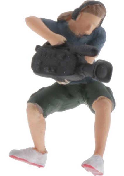 Mini 1:87 Boyalı Paparazzi Fotoğrafçısı Insanlar Bina Düzenini Erişim Koyu Gri Yarı Çömelme (Yurt Dışından) indirimleri