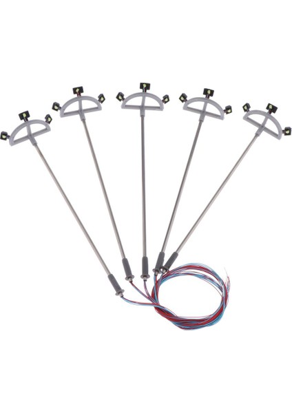 5 Paket Model Demiryolu Tren Lambaları LED Lamba Direkleri Minyatürler Bahçe Sokak Lambaları Ho Ölçek 1:87 12CM 3V - D (Yurt Dışından) fiyatları