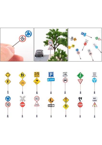 14PESICES Trafik Işaretleri Diy Mikro Peyzaj Dekorasyon Yol Işaretleri Aksesuarlar (Yurt Dışından) modelleri