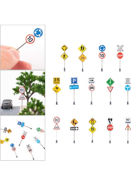 14PESICES Trafik Işaretleri Diy Mikro Peyzaj Dekorasyon Yol Işaretleri Aksesuarlar (Yurt Dışından) indirimleri