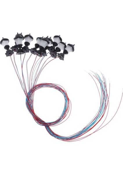 10 Parça 1: 100 Model Demiryolu Tren Lambası Sokak Lambaları Ho Ölçek LED (Yurt Dışından)