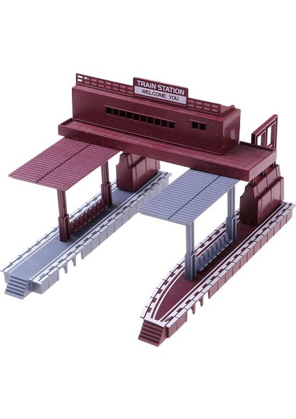 Ho Ölçekli Yolcu Istasyonu 2 Platform Tren Bina Diorama Manzarası (Yurt Dışından)