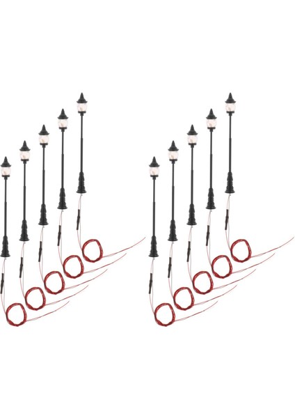 10 Paket Ho Gauge 8.8cm Sokak Tren Işıkları 12V Kum Masa Lambası Düzeni Sıcak Beyaz (Yurt Dışından) fiyatları