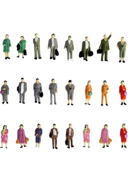 50 Adet 1/87 Ho Renk Figürleri Demiryolu Süsleri Aksesuarları Için Model Modeli (Yurt Dışından)