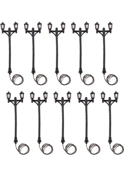 10 Adet Mini Yol Peyzaj Çim Hafif Fenerler Çift Kafa LED Lamba Diy (Yurt Dışından) fiyatları