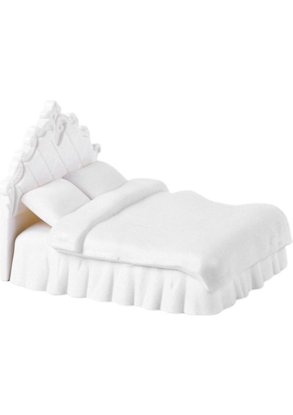 Dollhouse Dekorasyonları Peri Bahçe Malzemeleri Mikro Peyzaj Aksesuarları Için 4 Inç Minyatür Çift Kişilik Yatak Model Kiti (Yurt Dışından) fiyatları