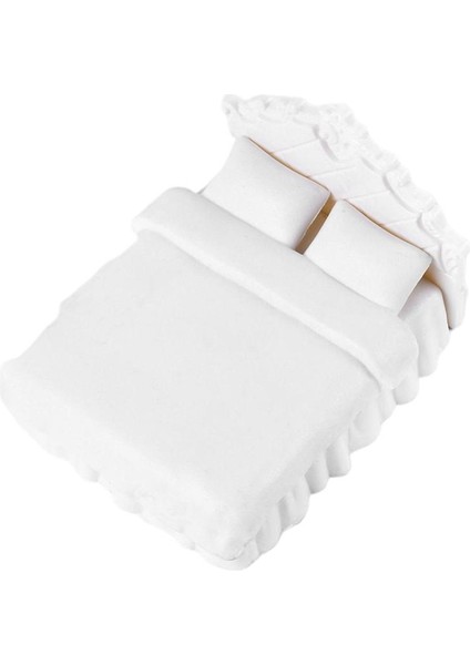 Dollhouse Dekorasyonları Peri Bahçe Malzemeleri Mikro Peyzaj Aksesuarları Için 4 Inç Minyatür Çift Kişilik Yatak Model Kiti (Yurt Dışından) fırsatları