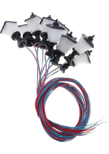 10 Adet 1: 100 Ölçekli LED Sokak Lambaları Kum Masa Modeli Yapı Dekoru 1.9 cm (Yurt Dışından)