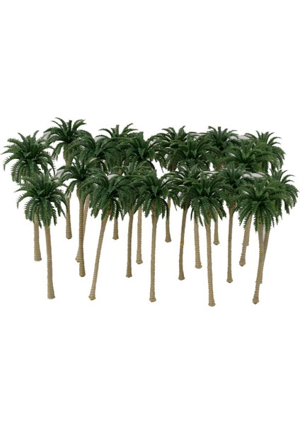 20 Adet Yeşil Model Hindistan Cevizi Palmiye Ağaçları 1/120 Ölçek 8cm (Yurt Dışından)