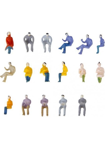 100 Adet Boyalı Model Tren Oturmuş Insan Yolcular Şekil 1: 100 Tt Ölçek (Yurt Dışından)