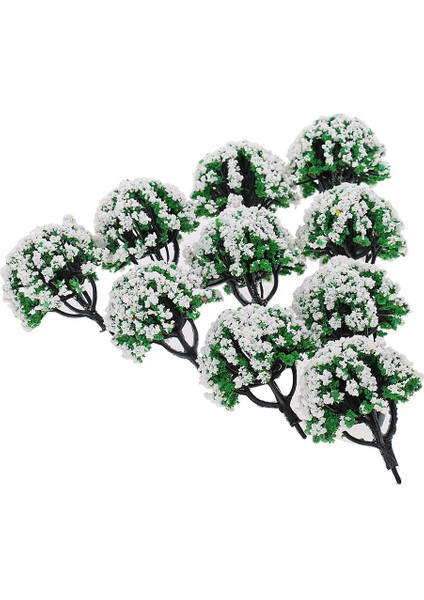 10X Boyalı Model Ağaçlar Minyatür Peyzaj Manzarası Tren Demiryolu 60MM 1/150 - Beyaz (Yurt Dışından) fırsatları