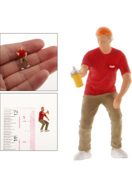 Minyatür 1:87 Boyalı Graffiti People Matchbox Boy Red Için Model Tren Düzeni Senaryosu (Yurt Dışından) fırsatları