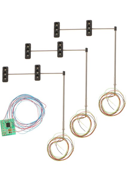 3 Trafik Işıkları Ho Oo Ölçek Model Seviyesi Geçiş LED Yol Sinyali 7cm 4 # (Yurt Dışından)
