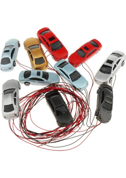 10 Adet Parlatıcı Boyalı Model Araba Kiti Kum Tablo Aksesuarları Park Makası 1: 200 (Yurt Dışından)