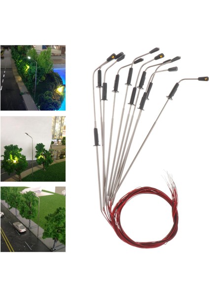 10X Mini Model Demiryolu LED Lıght Street Peyzaj Lampost Diorama 1: 150 N (Yurt Dışından) fırsatları