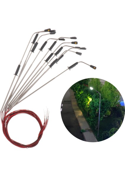 10X Mini Model Demiryolu LED Lıght Street Peyzaj Lampost Diorama 1: 150 N (Yurt Dışından) indirimleri