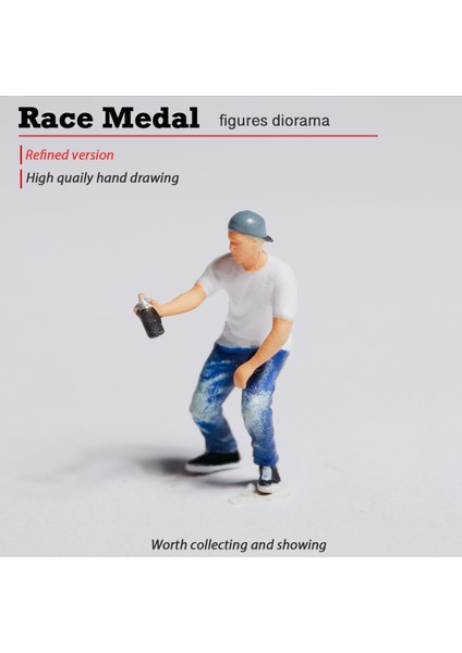 1:87 Diorama Grafiti Figür Reçinesi Insanlar Siku Boy White Için Bebek Tren Yol Düzeni (Yurt Dışından) modelleri