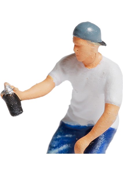 1:87 Diorama Grafiti Figür Reçinesi Insanlar Siku Boy White Için Bebek Tren Yol Düzeni (Yurt Dışından) indirimleri