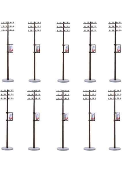 10X Standart 1/87 Minyatür Mini Elektrik Hattı Tren Sahnesi Için Ho Ölçeği 9.1cm (Yurt Dışından)