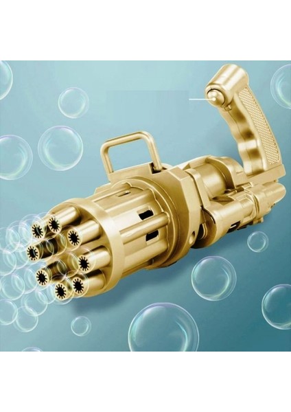 Yeni Dizayn Çoklu Köpük Atan Köpük Tabancası Bubbles Gun Baloncuk Tabancası Pilli Köpük Makinası Gold Gun