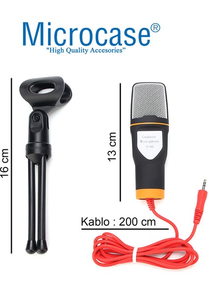 Bilgisayar Için 3.5 mm Tripodlu Condenser Stüdyo Mikrofonu - AL666