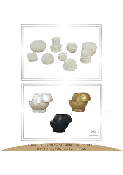 Şamdan Dekoratif Mumluk Şamdan Tealight ve Uzun Mum Uyumlu Kesik Model