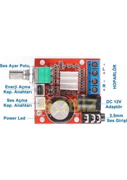 PAM8610 2x 10W Stereo Amplifikatör Modül DC 6-15V Class D Amfi Devresi Ses Kontrol Potu
