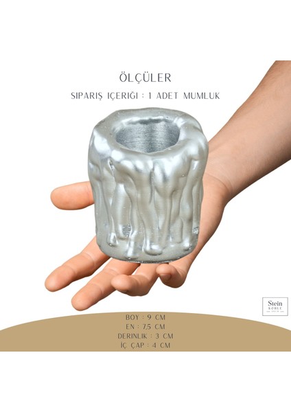 Şamdan Dekoratif Mumluk Şamdan Tealight Mum Uyumlu Erimiş Mum Orta Model fiyatları