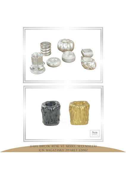 Şamdan Dekoratif Mumluk Şamdan Tealight Mum Uyumlu Erimiş Mum Orta Model indirimleri
