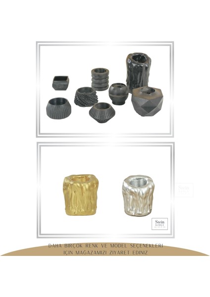Şamdan Dekoratif Mumluk Şamdan Tealight Mum Uyumlu Erimiş Mum Orta Model indirimleri