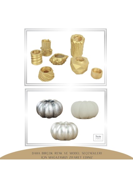 Şamdan Dekoratif Mumluk Şamdan Tealight ve Uzun Mum Uyumlu Kabak Model
