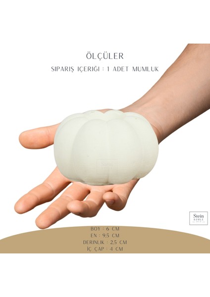 Şamdan Dekoratif Mumluk Şamdan Tealight ve Uzun Mum Uyumlu Kabak Model