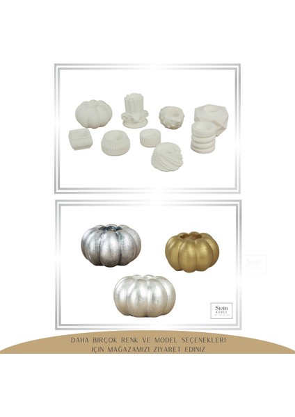 Şamdan Dekoratif Mumluk Şamdan Tealight ve Uzun Mum Uyumlu Kabak Model