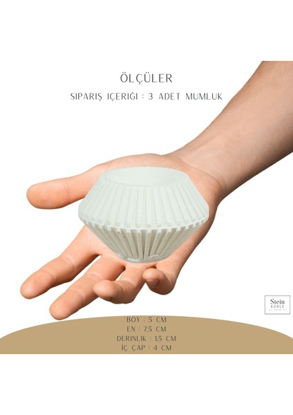 Şamdan Dekoratif Mumluk Şamdan Tealight Mum Uyumlu Elmas Model