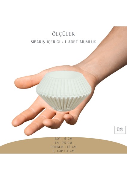 Şamdan Dekoratif Mumluk Şamdan Tealight Mum Uyumlu Elmas Model