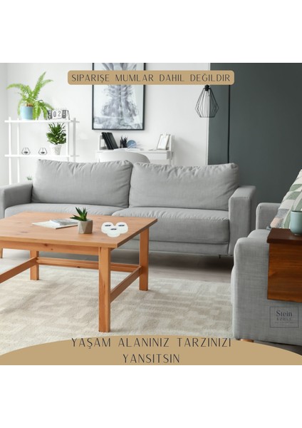 Şamdan Dekoratif Mumluk Şamdan Tealight Mum Uyumlu Çizgili Model