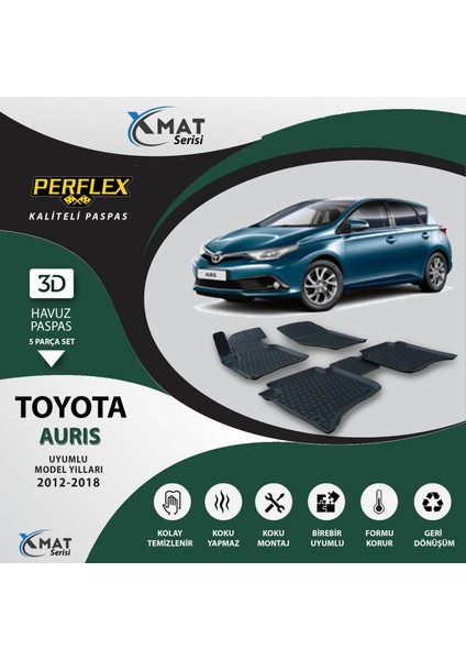 Paspas 3D Havuzlu X-Mat Aurıs 2012-2018