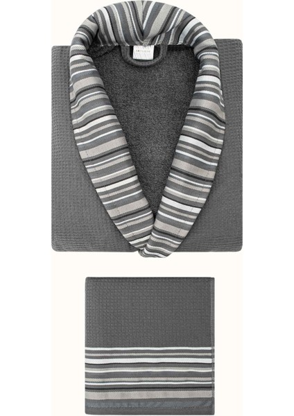 Limira 2li Set Antrasit Pamuk 1 Bornoz L-XL 1 Havlu 50x90 2234 fiyatları