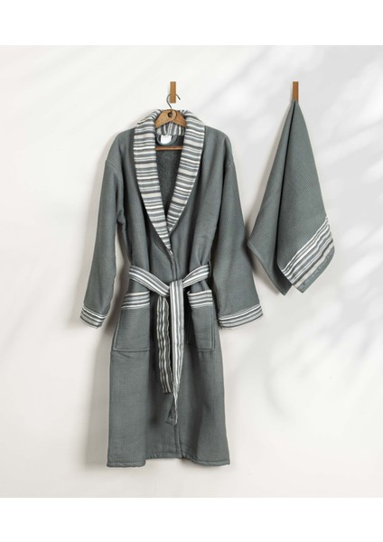 Limira 2li Set Yeşil Pamuk 1 Bornoz L-XL 1 Havlu 50x90 2235