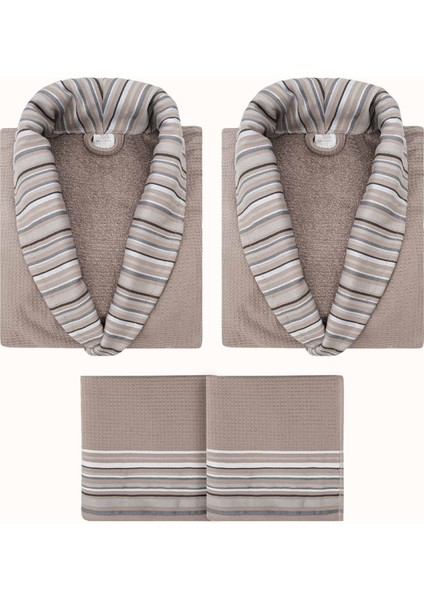 Limira 4lü Set Vizon Pamuk 2 Bornoz (1 S-M)-(1 L-XL) 2 Havlu 50x90 2238 fiyatları