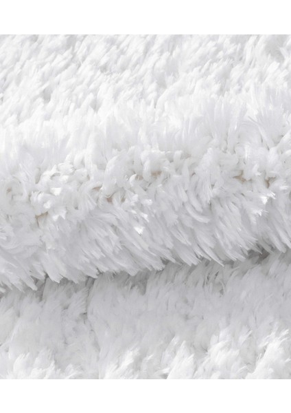 Douro Shaggy 2li Banyo Paspası Beyaz Kaydırmaz Taban 60 x 100 - 50 x 60