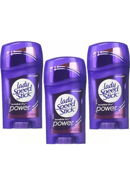 Lady Speed Stick Invisible Dry Powder Wild Freesia 40GR - 3lü Set