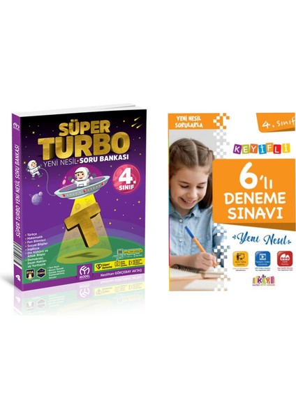 4. Sınıf Süper Turbo Tüm Dersler Soru Bankası - Key 4. Sınıf 6'lı Deneme